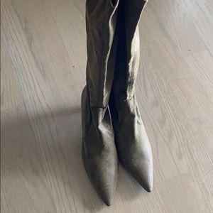 Donald Pliner New Green Stretch Suede High Boot
